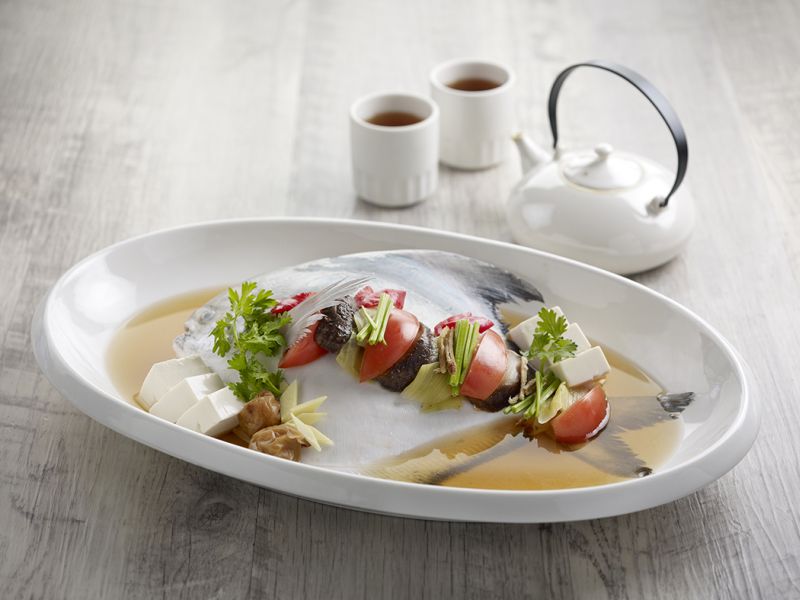 Teochew Style Steamed Pomfret