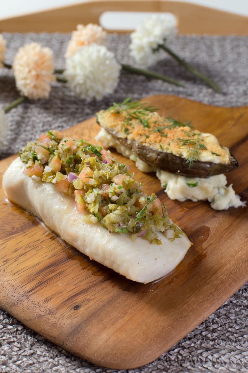 Oven Baked Snapper with Roasted Eggplant (1)