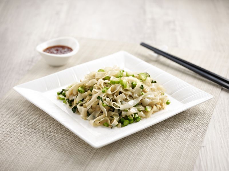 Wok-fried Hor Fun with Kai Lan and Preserved Turnip