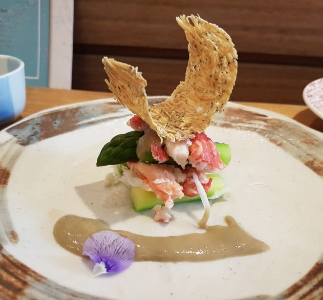 crab meat with asapragus