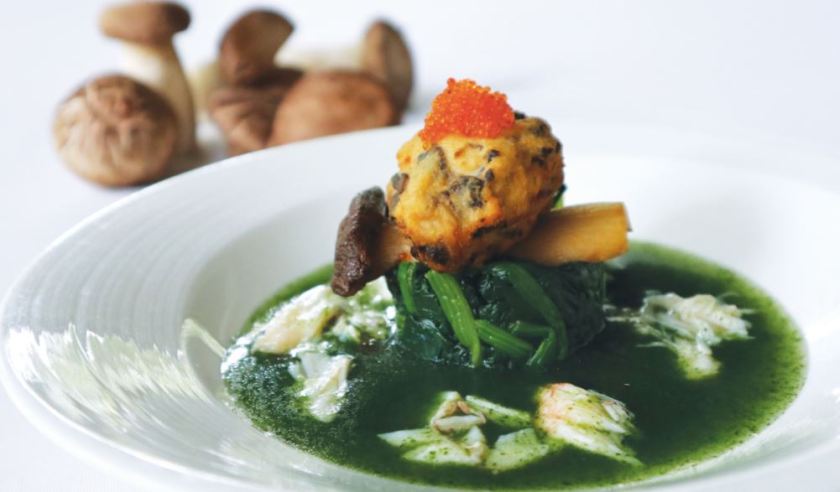 翡翠蟹肉什菇豆